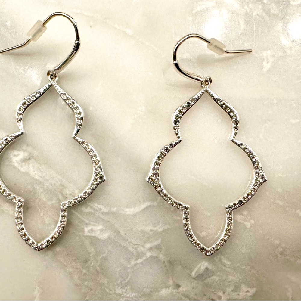 Stella & Dot Pave Arabesque Chandelier Earrings